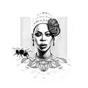 beyonce with bee hive  tattoo design idea