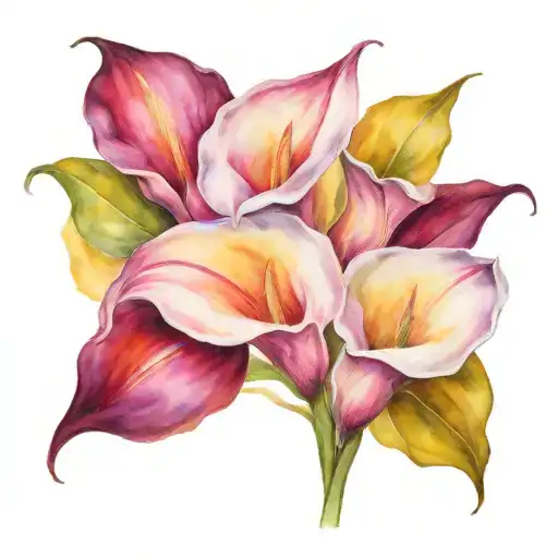 three calla lilies tattoo design idea