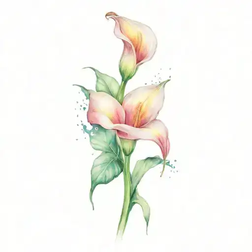 tall  calla lily flower tattoo design idea