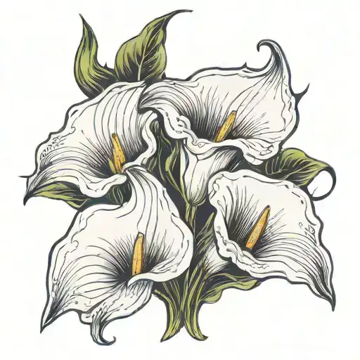 three calla lilies tattoo design idea