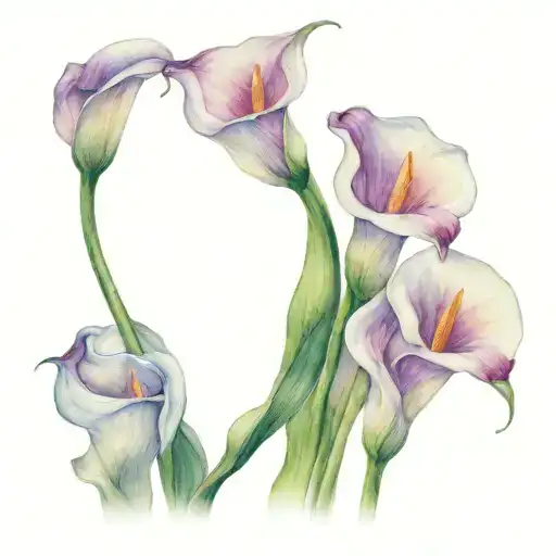 three calla lilies tattoo design idea