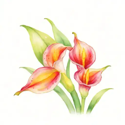 three calla lilies tattoo design idea