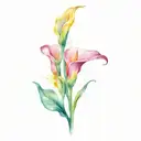 tall  calla lily flower tattoo design idea