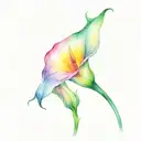 tall  calla lily flower tattoo design idea