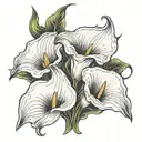three calla lilies tattoo design idea