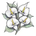 three calla lilies tattoo design idea