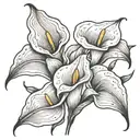three calla lilies tattoo design idea