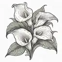 three calla lilies tattoo design idea