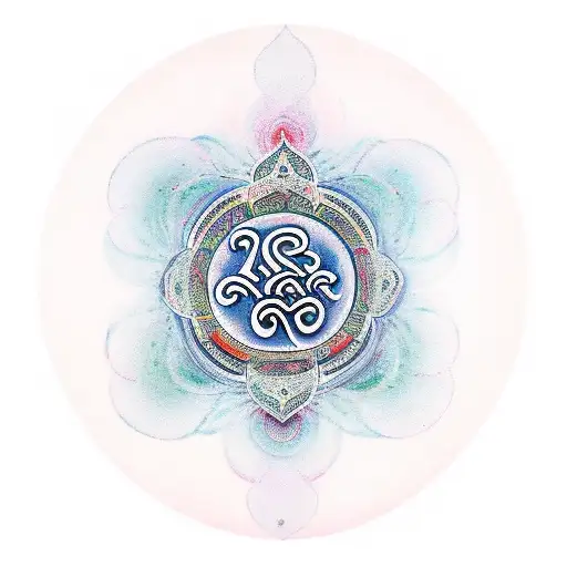 om mani padme hum mantra in sanskrit tattoo design idea