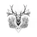 Irish Celtic bone elk tattoo design idea