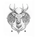Irish Celtic bone elk tattoo design idea