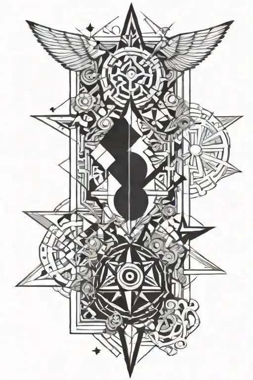 good and evil balance tattoo design idea