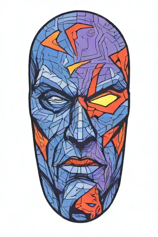 headshot of superhero tattoo design idea