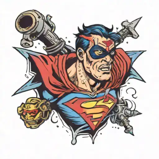 headshot of superhero tattoo design idea