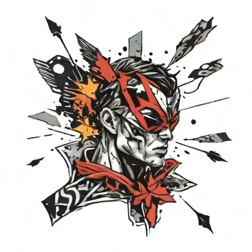 headshot of superhero tattoo design idea