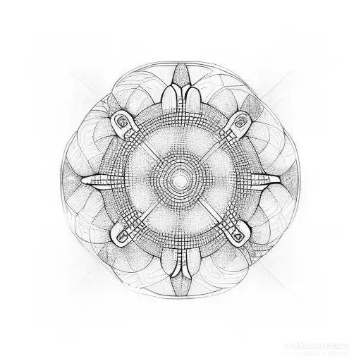 circle turning into a square tattoo design idea