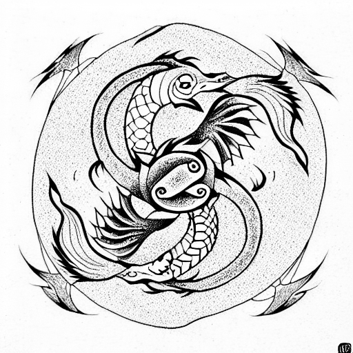 Yin and Yang dragon tattoo design idea