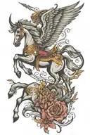 sagittarius horse with wings  tattoo design idea