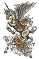 sagittarius horse with wings  tattoo design idea
