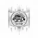 Ford Mustang logo with dates tattoo design idea