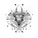 Ford Mustang logo with dates tattoo design idea