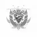 Ford Mustang logo with dates tattoo design idea