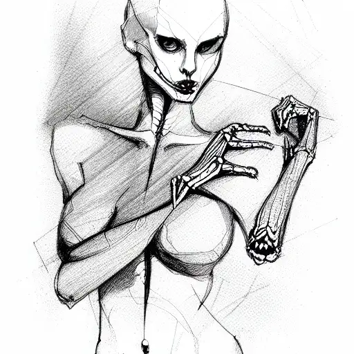 red skeleton body  tattoo design idea