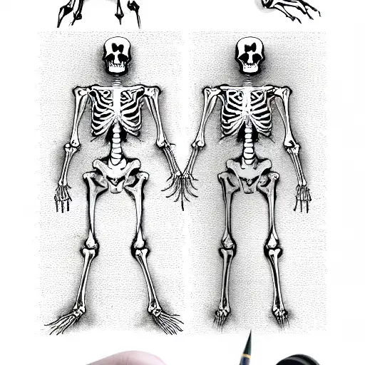 skeleton body tattoo design idea