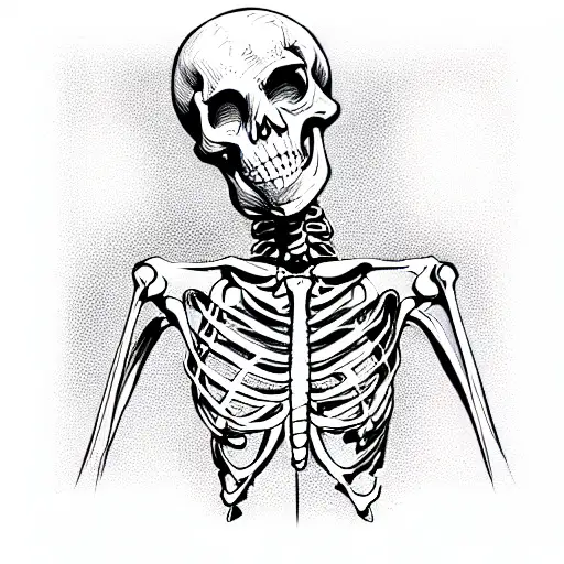 skeleton body tattoo design idea