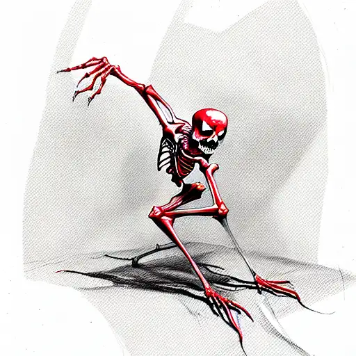 red skeleton body  tattoo design idea
