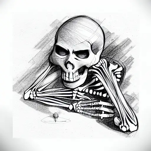 skeleton body tattoo design idea