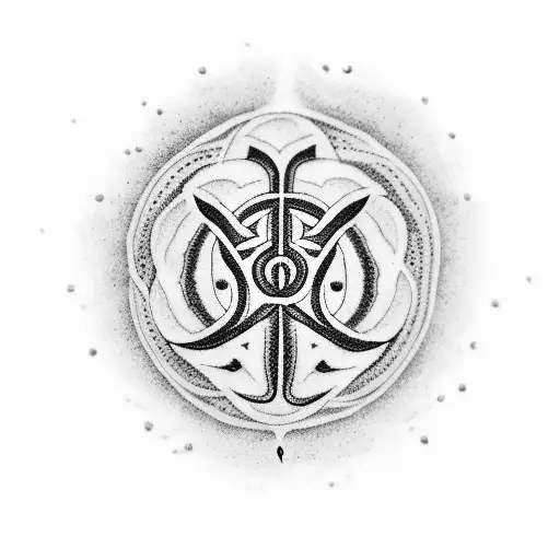 A dotwork tattoo of an om symbol made up of coffee beans and smoke, representing the client's love for spirituality, coffee, and the calming effects of a cigarette. tattoo design idea