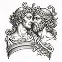 greek tragedy of Orpheus and eurydices  tattoo design idea