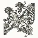 greek tragedy of Orpheus and eurydices  tattoo design idea