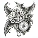 Can you create me a sleeve tattoo representing a Christian father of a son and daughter, and a lost grandmother. tattoo design idea