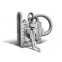 A mysterious key unlocking a hidden door in a misty graveyard tattoo design idea