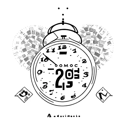A clock with the date 6/2/21 and a meaningful quote in memory of your grandpa tattoo design idea