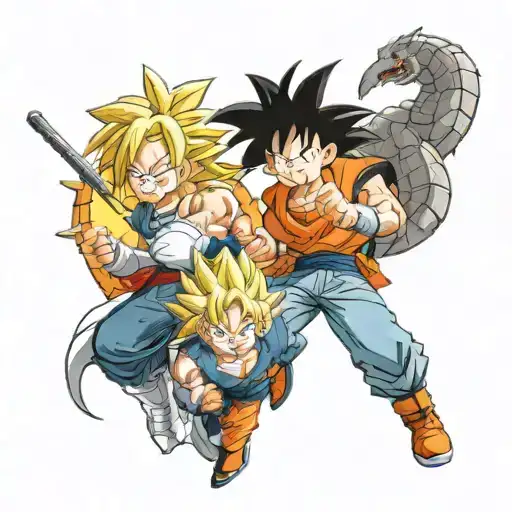 Dragon ball and Naruto and Fullmetal Alchemist Brotherhood tattoo design idea