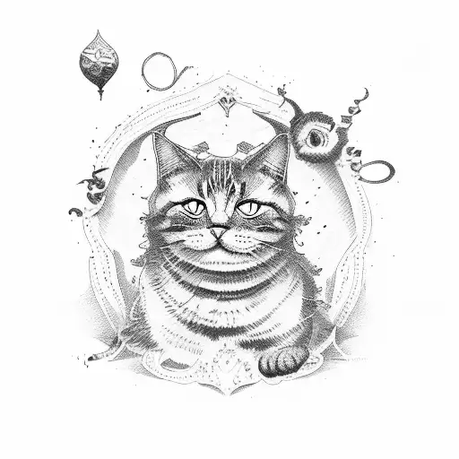 Cat mafia  tattoo design idea
