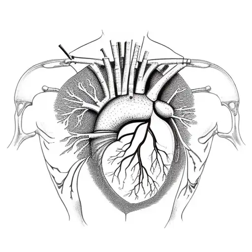 Anatomically correct cat heart with scientific equations around it tattoo design idea