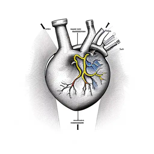 Anatomically correct cat heart with scientific equations around it tattoo design idea