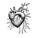 Anatomically correct cat heart with scientific equations around it tattoo design idea