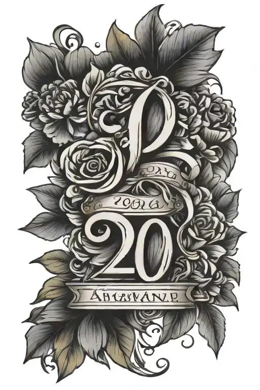 create a tattoo of the date 1/04/21 in a very unique way and as it is an anniversary date make it romantic.  tattoo design idea