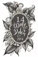 create a tattoo of the date 1/04/21 in a very unique way and as it is an anniversary date make it romantic.  tattoo design idea