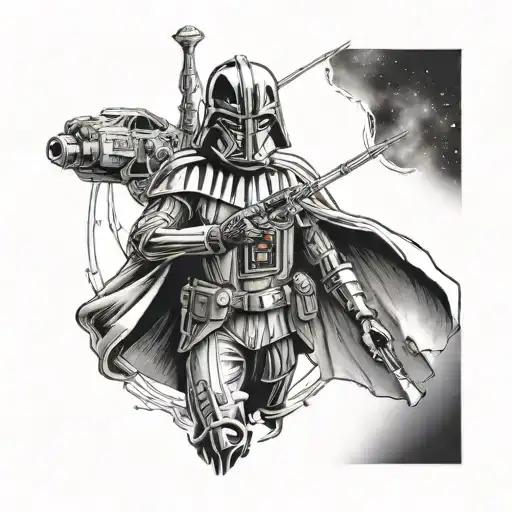 Starwars, lords of the rings and star treck tattoo design idea