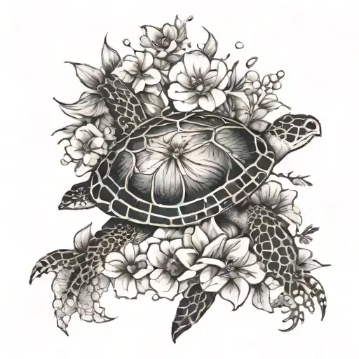 Help me come up with a women’s nautical tattoo placement is for forearm include sea turtle, starfish, seashells, flowers tattoo design idea