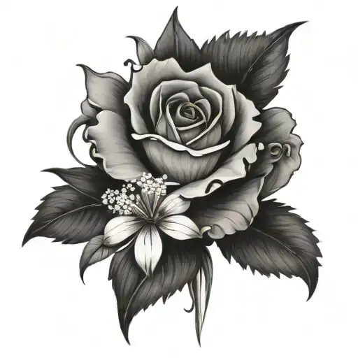 spine tattoo with flowers wrapped tattoo design idea