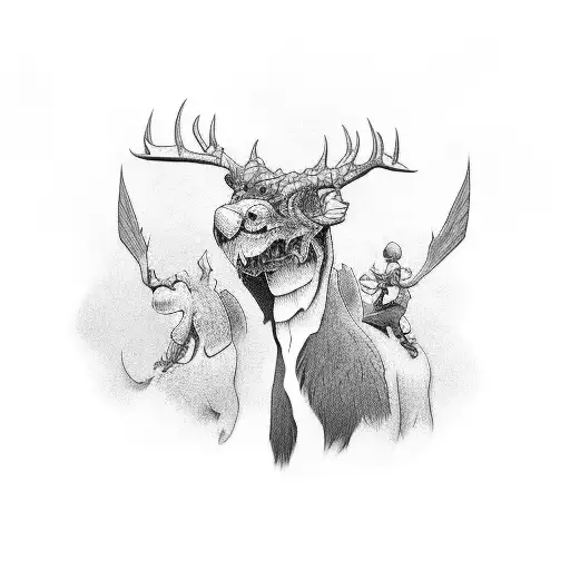 dad, daughter, and two sons tattoo design idea