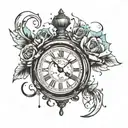 broken clock showing 11:09 tattoo design idea