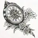 broken clock showing 11:09 tattoo design idea